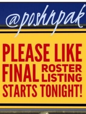 FINAL ROSTER NOW POSTED🐧 PLEASE FIND NEW LISTING🐧 STARTS IN 30 MINS